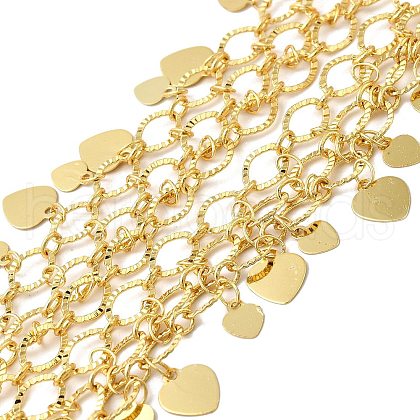 3-Row Brass Textured Oval Link Chains CHC-L053-01G-03-1