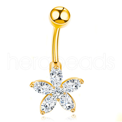 Clear Cubic Zirconia Belly Button Rings WG9960A-33-1