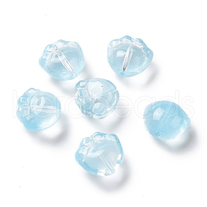 Transparent Spray Painted Glass Beads GLAA-I050-05A-1