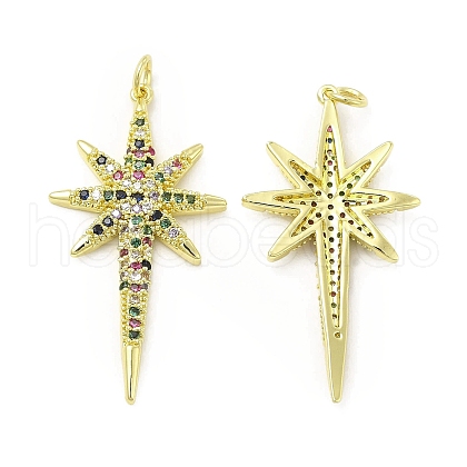 Brass Micro Pave Cubic Zirconia Pendants KK-E068-VB450-1