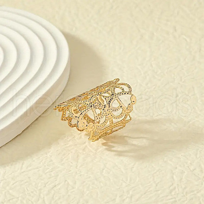 Hollow Out Flower Pattern Alloy Finger Rings FS-WG218DB-01-1