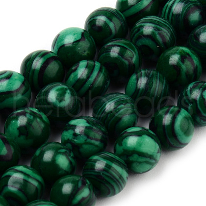 Synthetic Malachite Bead Strands G-Q462-57-4mm-1