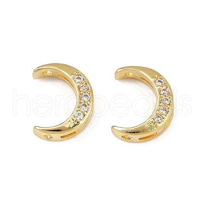 Brass Clear Cubic Zirconia Beads KK-D375-35G-01-1