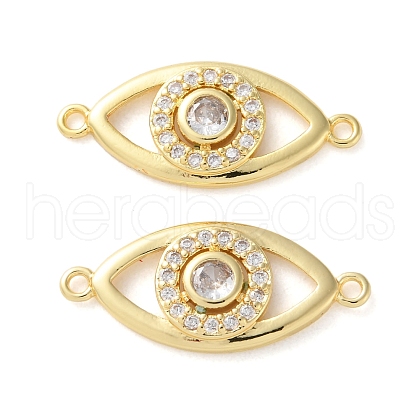 Rack Plating Brass Cubic Zirconia Eye Connector Charm KK-C084-18A-G-1