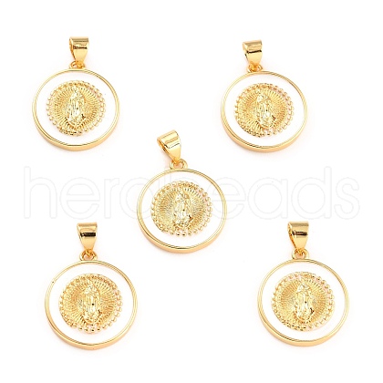 Brass Enamel Pendants KK-P209-02G-07-RS-1