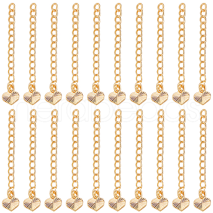 Beebeecraft 20Pcs Brass Chain Extender KK-BBC0016-37-1