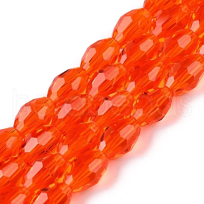 Transparent Glass Beads Strands EGLA-A037-T6x8mm-D09-1