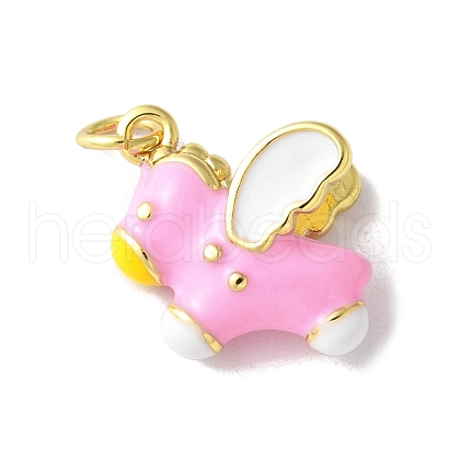Brass Enamel Charms KK-A252-31G-02-1