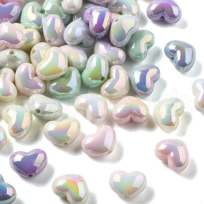 UV Plating Opauqe Acrylic Beads PACR-Q005-01-1