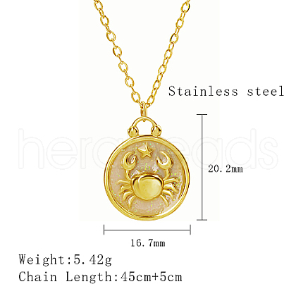Stainless Steel Enamel Constellation Pendant Necklaces DJ0261-7-1