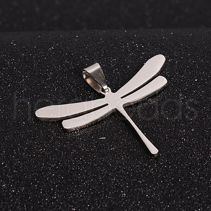 Tarnish Resistant Boy Jewelry Original Color 201 Stainless Steel Dragonfly Pendants STAS-I032-210-1