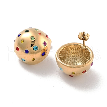 Ion Plating(IP) 304 Stainless Steel Stud Earrings EJEW-K281-15G-1