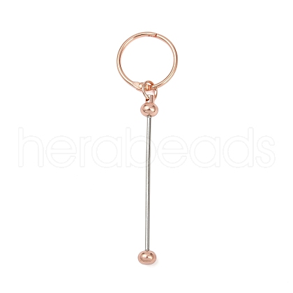Iron Bar Beadable Keychain Clasps AJEW-R004-02RG-1