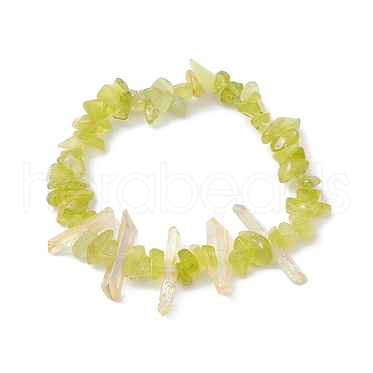 Natural Jade Chips Beaded Stretch Bracelets BJEW-TA00494-02-1