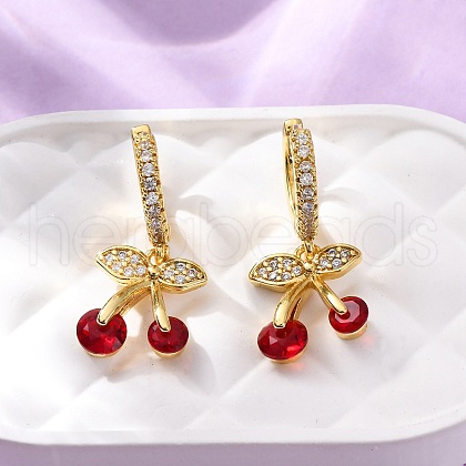 Brass Micro Pave Cubic Zirconia Hoop Earrings EJEW-D322-11G-02-1