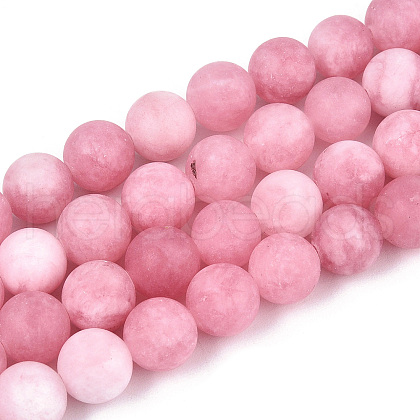 Natural White Jade Bead Strands X-G-R297-8mm-31-1