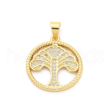 Brass Micro Pave Cubic Zirconia Pendants KK-D325-52G-1