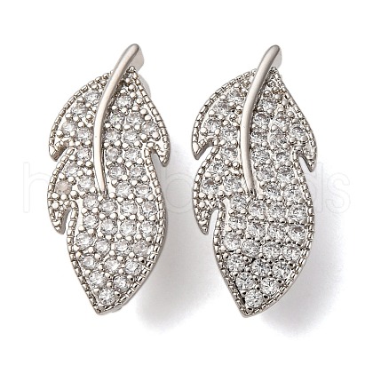 Brass Micro Pave Cubic Zirconia Pendant Bails KK-D378-15P-1