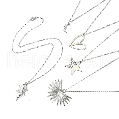 Non-Tarnish 304 Stainless Steel Pendant Necklace for Women NJEW-JN04387-1
