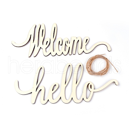 Hello Welcome Pendant Decorations DIY-WH0157-36-1