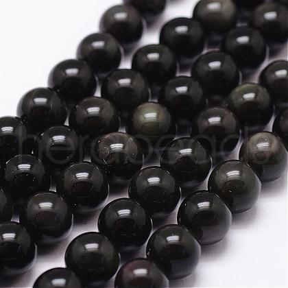 Natural Rainbow Obsidian Beads Strands G-D838-14mm-04-1