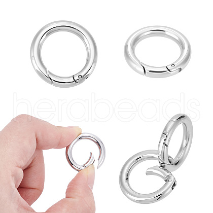 Unicraftale 201 Stainless Steel Spring Gate Rings STAS-UN0010-85P-1
