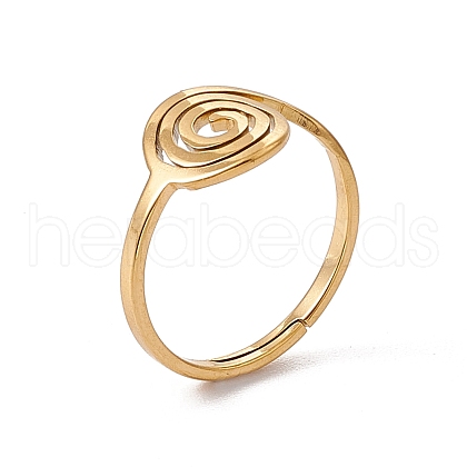 Ion Plating(IP) 201 Stainless Steel Vortex Adjustable Ring for Women X-RJEW-C045-07G-1