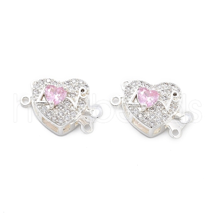 Brass Micro Pave Cubic Zirconia Box Clasps KK-B125-07S-01-1