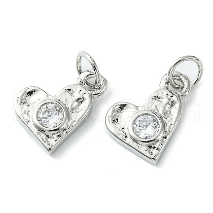 Rack Plating Brass Micro Pave Cubic Zirconia Pendants KK-K332-08P-1