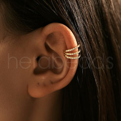 925 Sterling Silver Triple Cuff Earrings WG30B9E-02-1