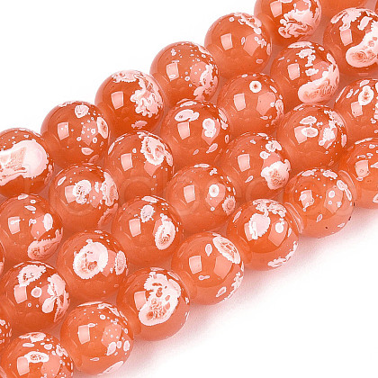 Baking Paint Glass Beads Strands DGLA-N015-10mm-04-1