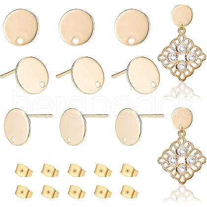 Brass Stud Earring Findings KK-BC0006-03G-1