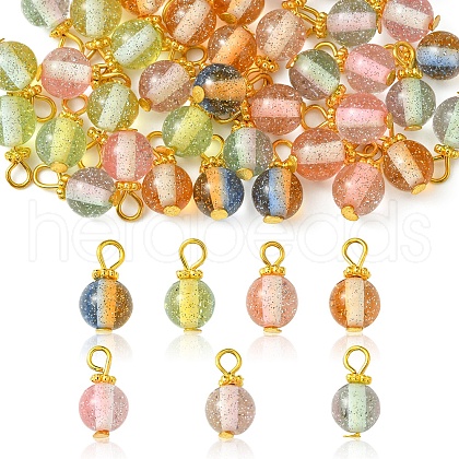 40Pcs Gradient Color Resin Pendants PALLOY-FS00029-1