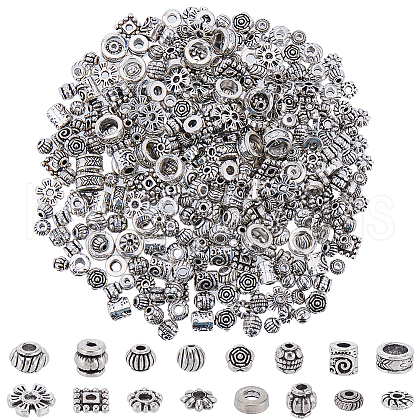 SOFPLATE 400Pcs 16 Styles Tibetan Style Alloy Spacer Beads FIND-SP0002-11-1