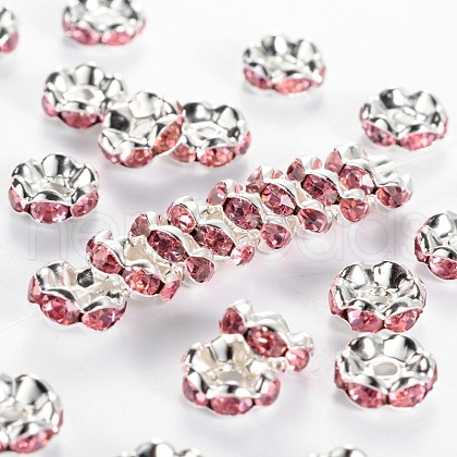 Brass Grade A Rhinestone Spacer Beads RSB030NF-07-1