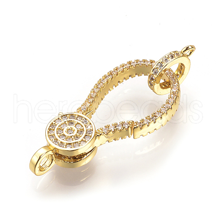 Brass Micro Pave Cubic Zirconia Lobster Claw Clasps ZIRC-S058-08G-1