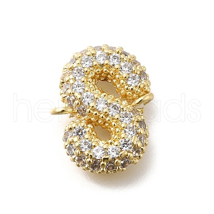 Brass Micro Pave Cubic Zirconia Letter Links KK-I717-04S-1