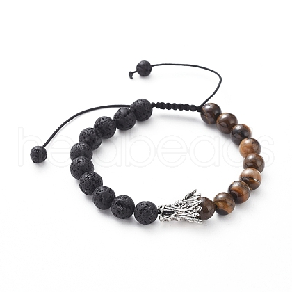 Unisex Adjustable Nylon Thread Braided Bead Bracelets BJEW-JB05010-01-1