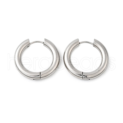 Tarnish Resistant 202 Stainless Steel Huggie Hoop Earrings EJEW-O087-08J-P-1