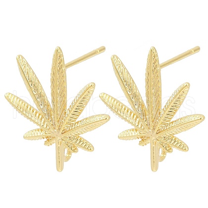 Brass Stud Earring Findings KK-Z099-04G-01-1