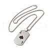 201 Stainless Steel Pendant Necklaces NJEW-A017-04P-2