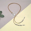 Hollow Flower Bohemian Style Alloy Pendant Camel Faux Suede Cord Lariat Necklaces for Women FS-WGF2926-01-3