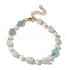 Natural Amazonite Beaded Bracelets BJEW-JB05265-03-7