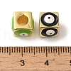 Brass Enamel European Beads KK-R162-056G-3