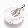 Natural Howlite Pendants G-F573-C19-4