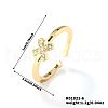 Brass Micro Pave Cubic Zirconia Cuff Rings for Women BI4333-6-1