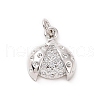 Brass Micro Pave Cubic Zirconia Charms KK-C012-44G-4
