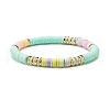 Synthetic Hematite & Polymer Clay Heishi Beads Stretch Bracelets Set BJEW-JB07381-9