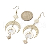Moon & Sun Brass Dangle Earrings EJEW-TA00407-3