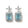 Brass Micro Pave Cubic Zirconia and Glass Pendants KK-H455-20P-1